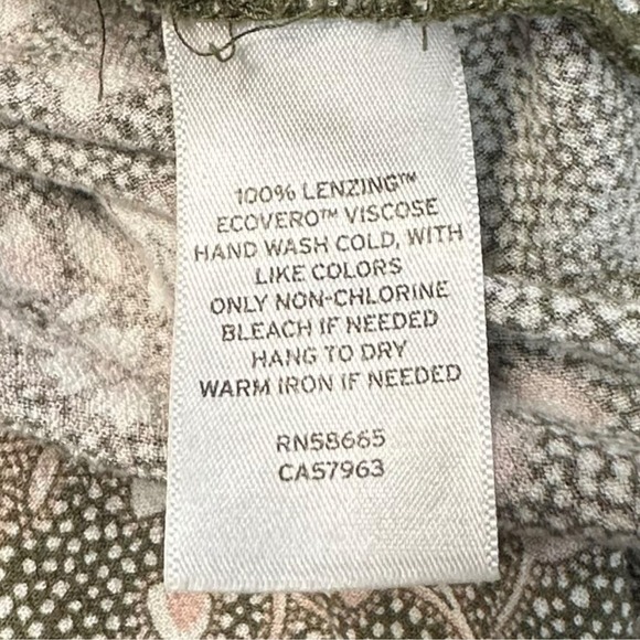 Caslon Women's Floral Print Midi Dress Size M Gray Pink Boho Peasant Style - Picture 12 of 13